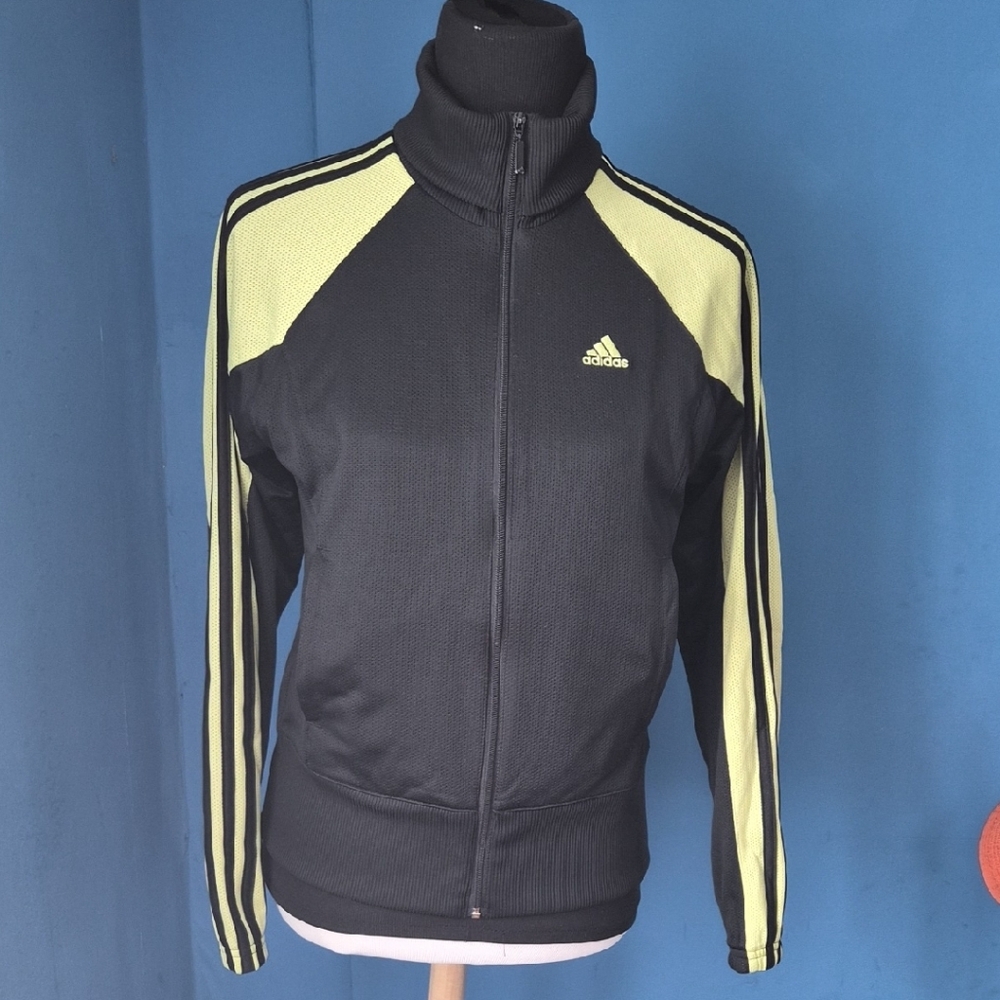 Adidas Womans Black and Light Yellow Jacket